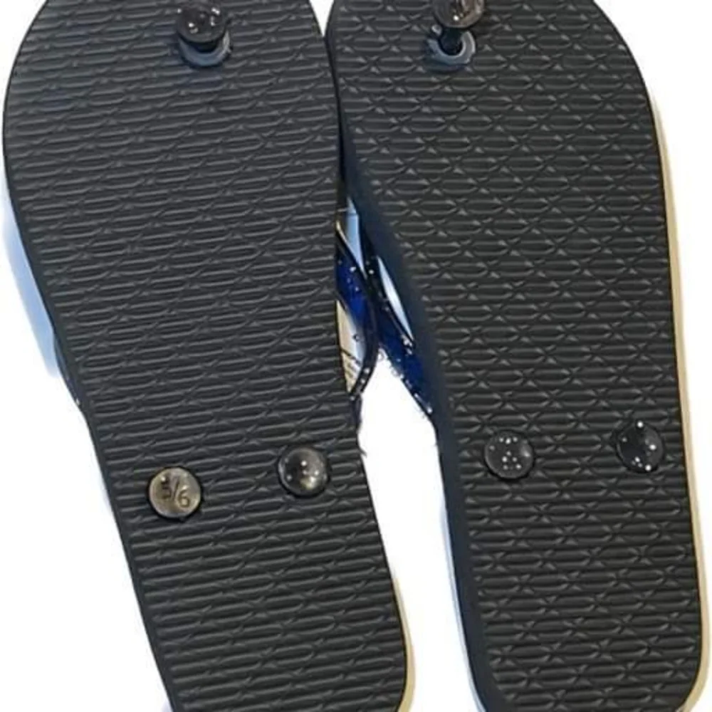 NHL St‎ Louis Blues FOCO Blue Glitter Flip Flops Sandals Womens Small Casual NEW